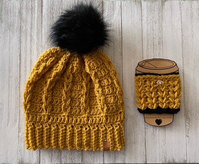 Beanie and Coffee Cozy: Black Maize - image4